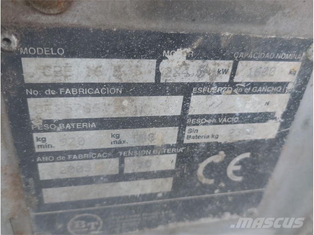 BT CBE1.6F Wózki elektryczne