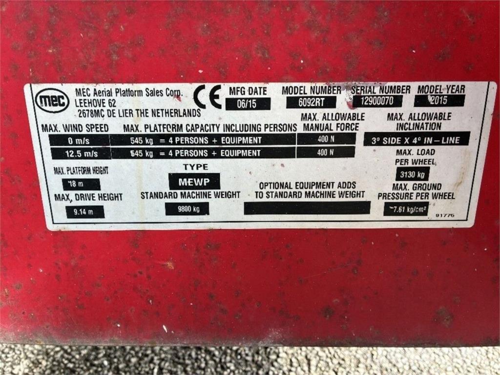 MEC 6092RT Podnośniki nożycowe