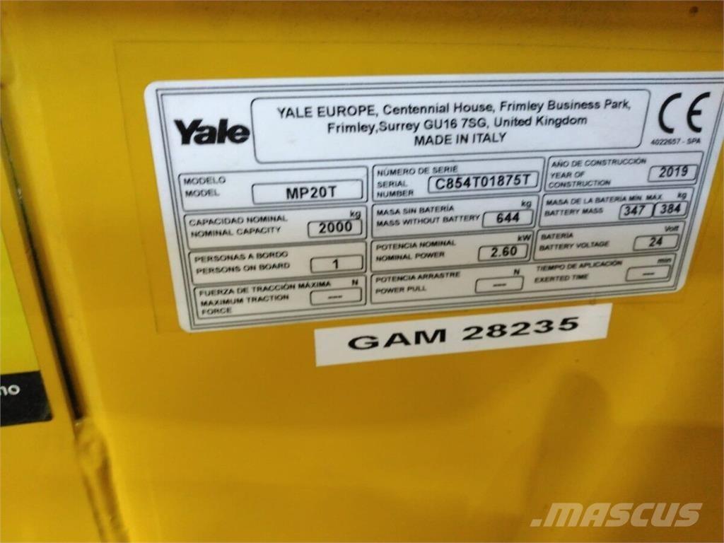 Yale MP20T Magazynowanie - Inne