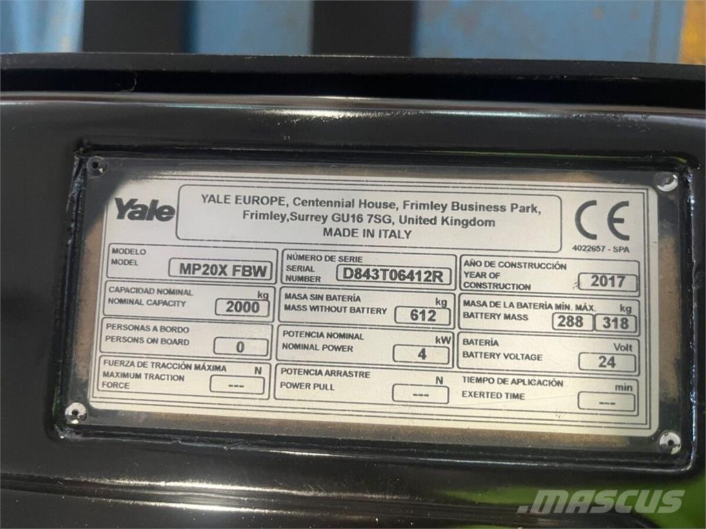 Yale MP20X Magazynowanie - Inne