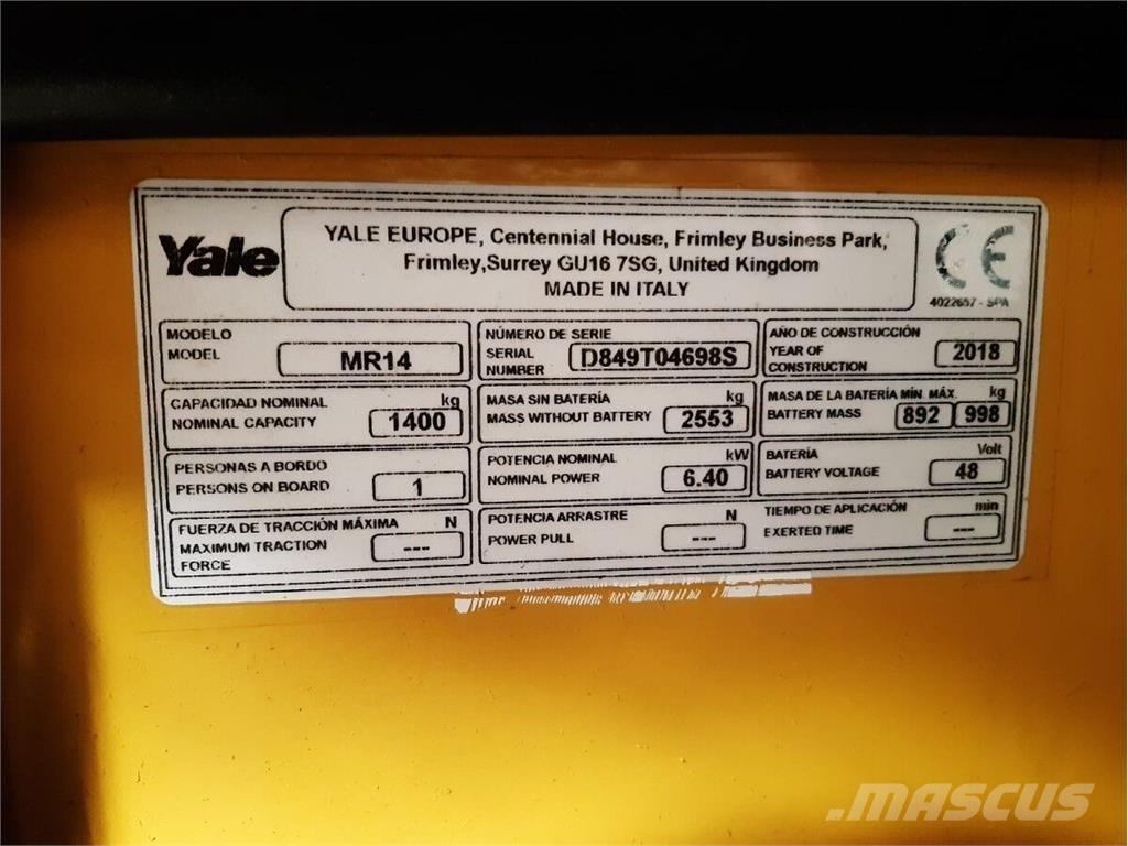Yale MR14 Magazynowanie - Inne