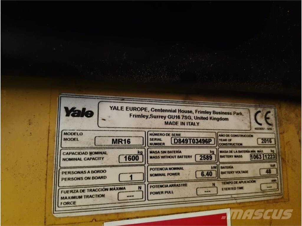 Yale MR16 Magazynowanie - Inne