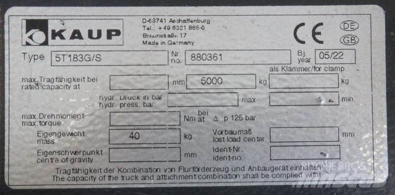 Kaup 5T183G/S Osprzęt i komponenty - inne