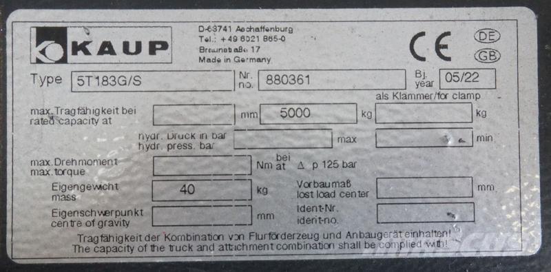 Kaup 5T183G/S Osprzęt i komponenty - inne