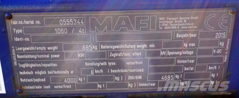Mafi 1060 / 4t Platformy / Przyczepy z otwieranymi burtami
