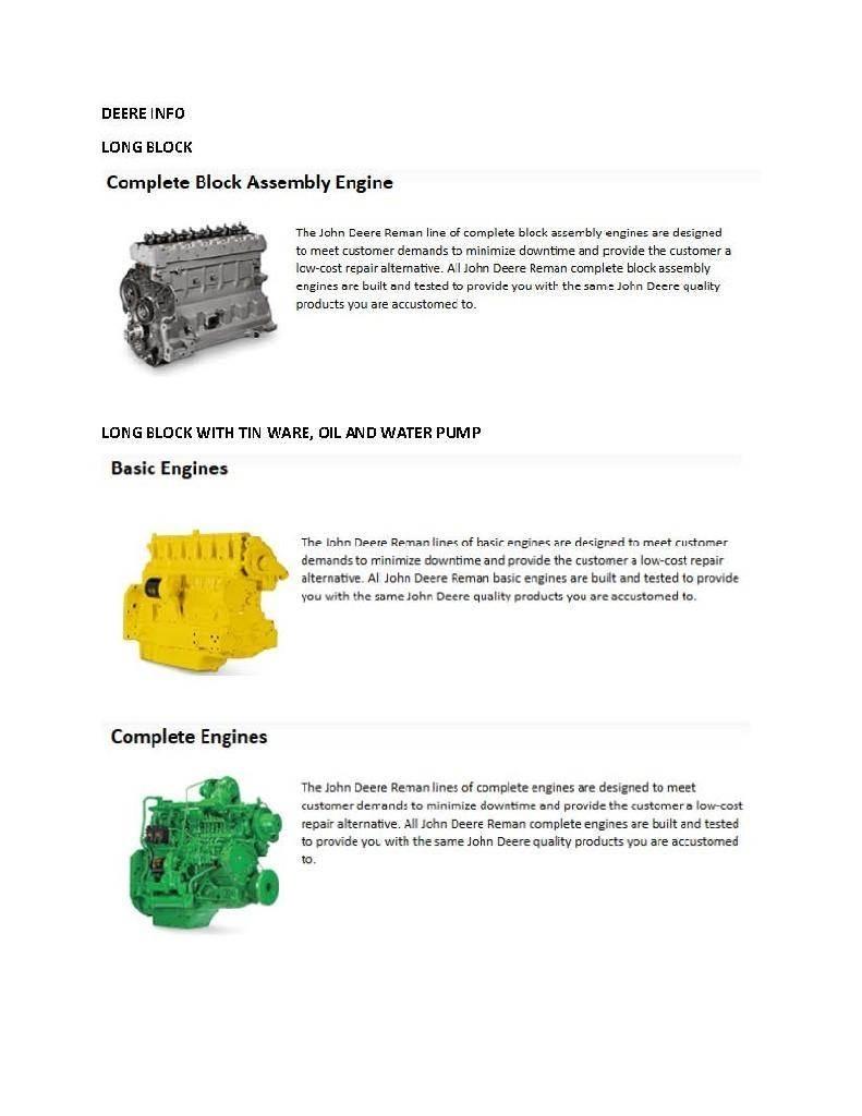 John Deere 4045 Silniki