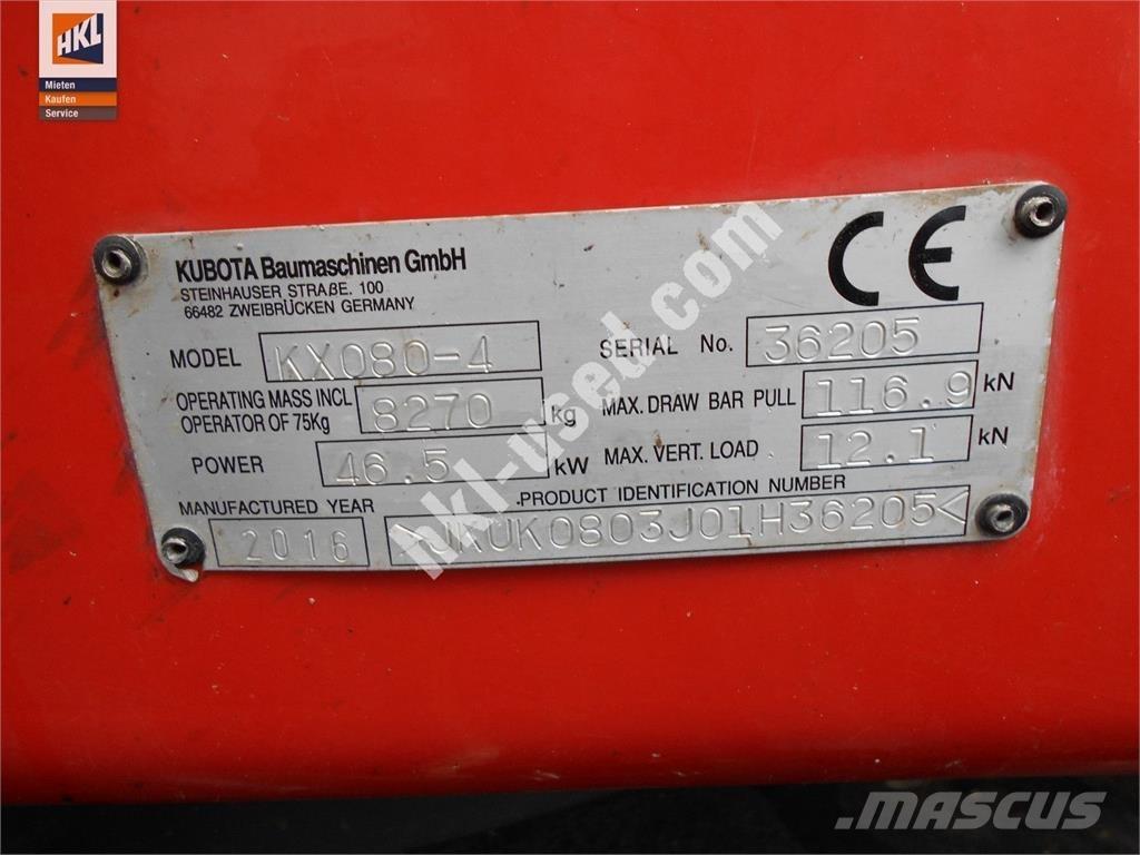 Kubota KX 080-4 Minikoparki