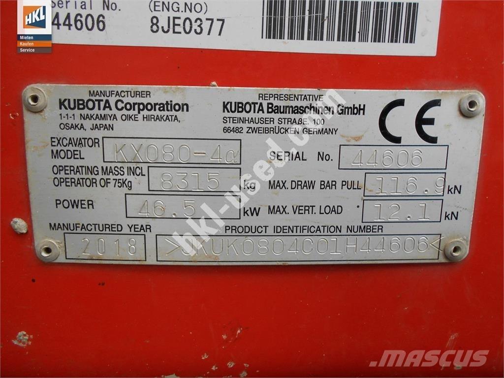 Kubota KX 080-4 Minikoparki