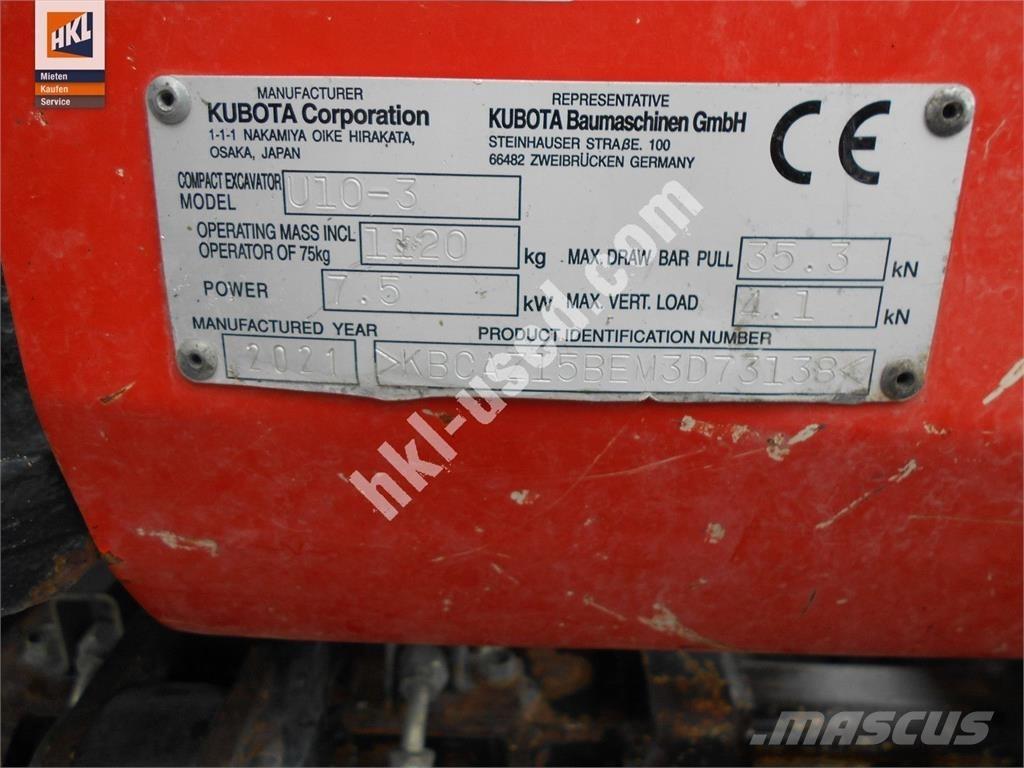Kubota U 10-3 Minikoparki