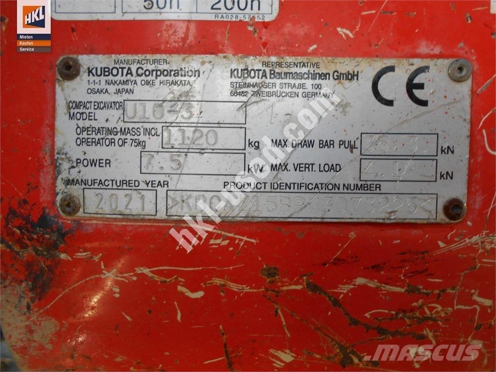 Kubota U 10-3 Minikoparki