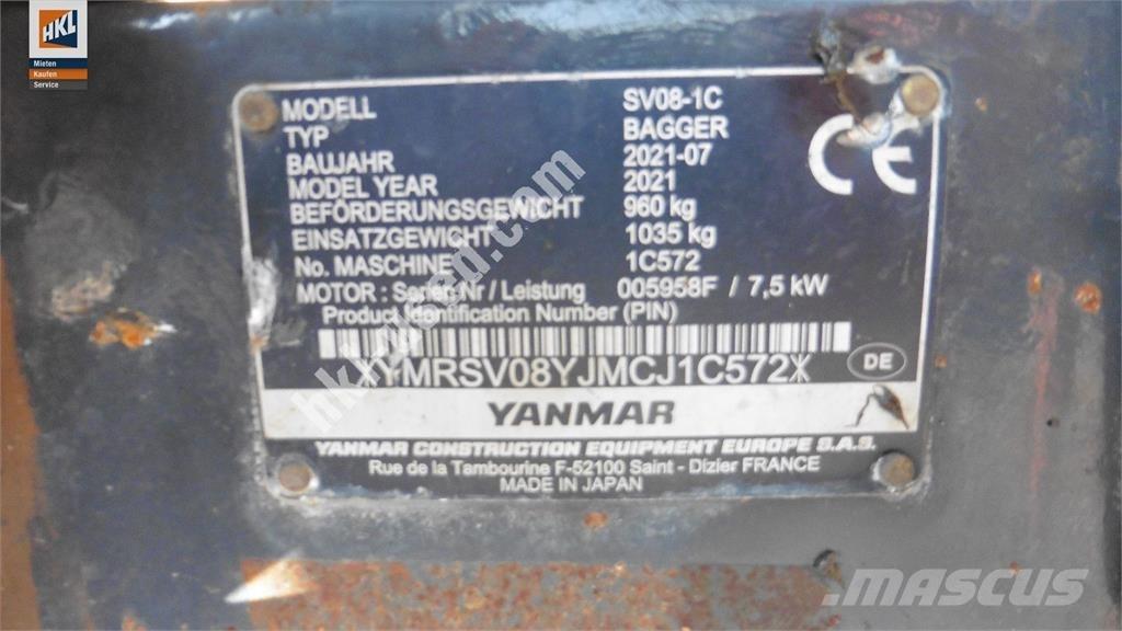 Yanmar SV 08-1C Minikoparki