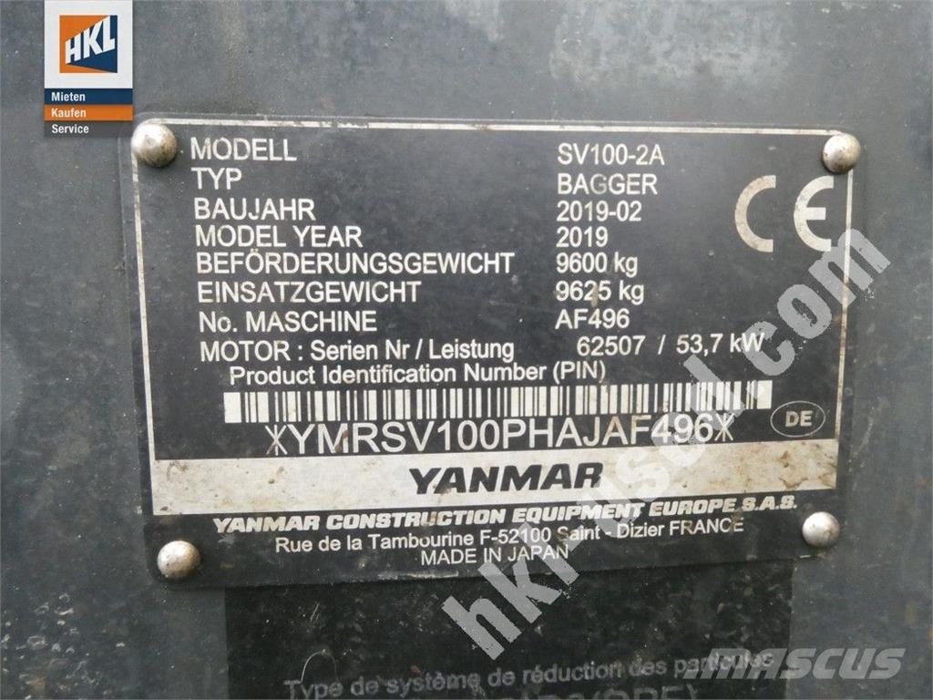 Yanmar SV 100-2 Minikoparki