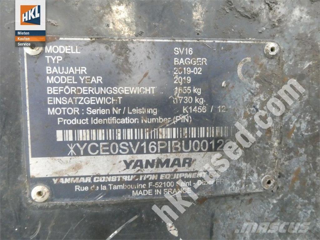 Yanmar SV 16 Minikoparki