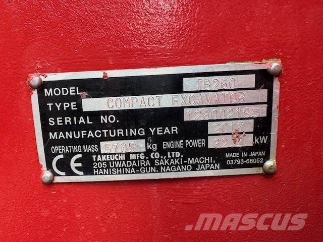 Takeuchi TB260 Midikoparki  7t - 12t