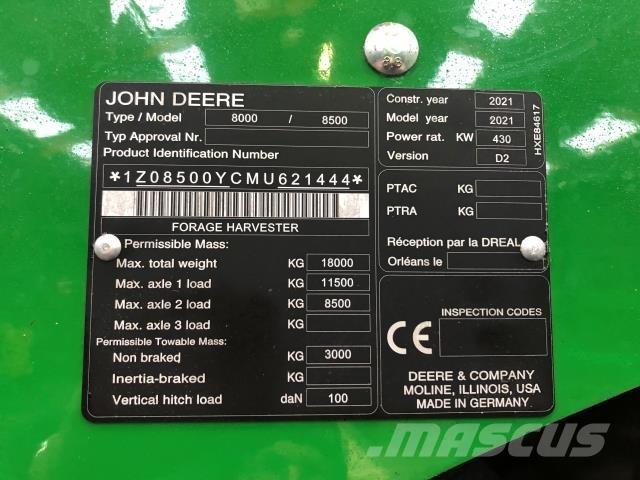 John Deere 8500 Kombajny silosowe