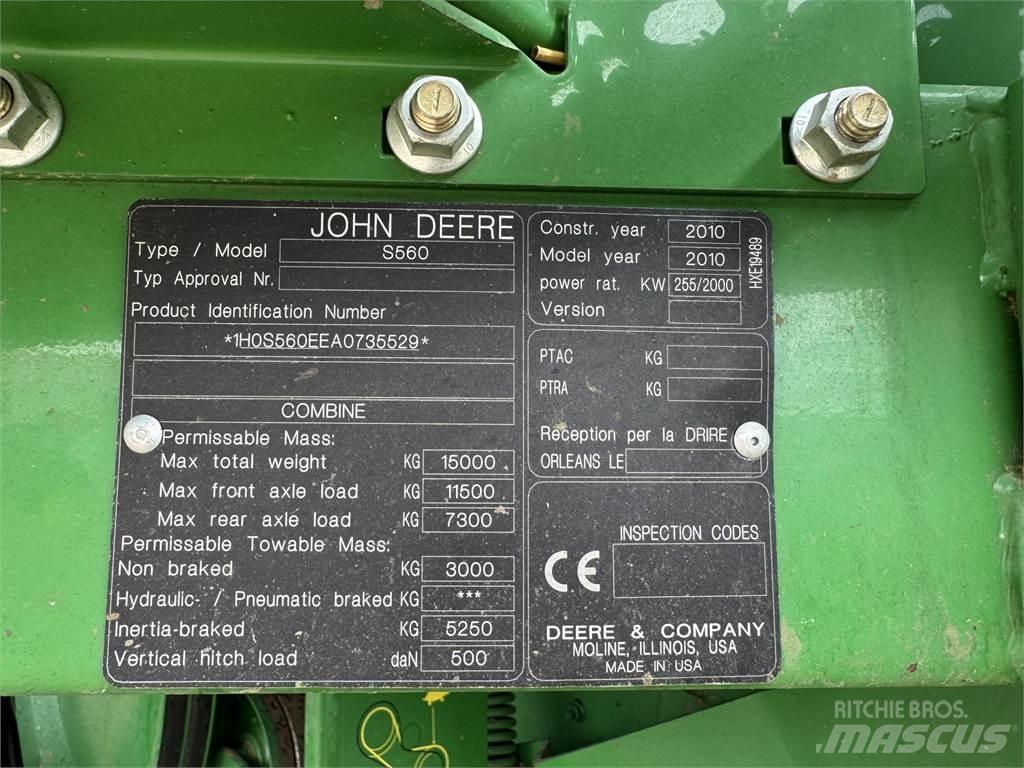 John Deere S560 Kombajny zbożowe