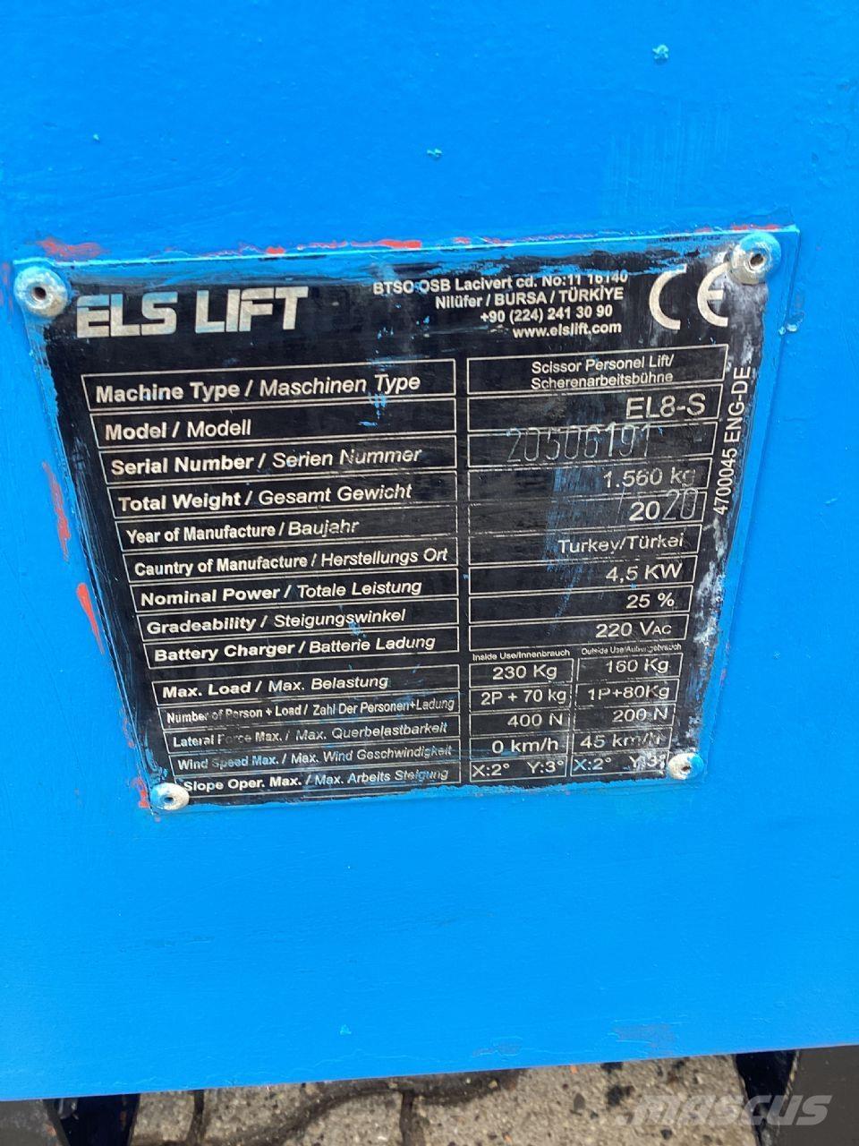 ELS LIFT EL8-S Podnośniki nożycowe