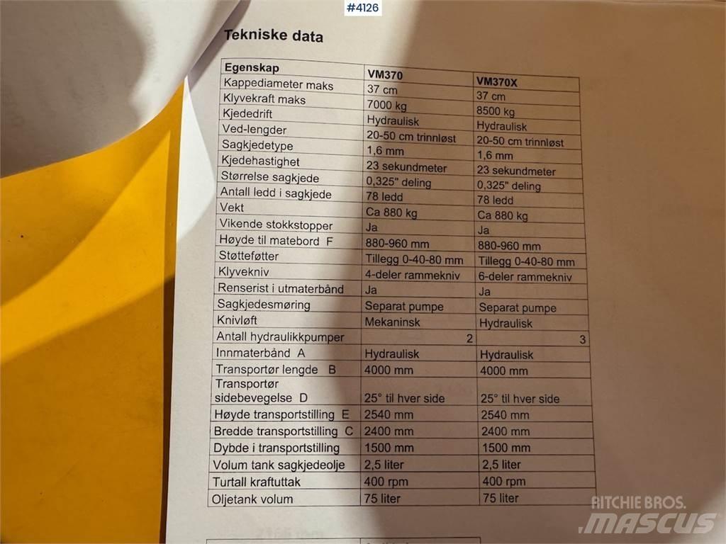 Duun VM370X Maszyny leśne - Inne