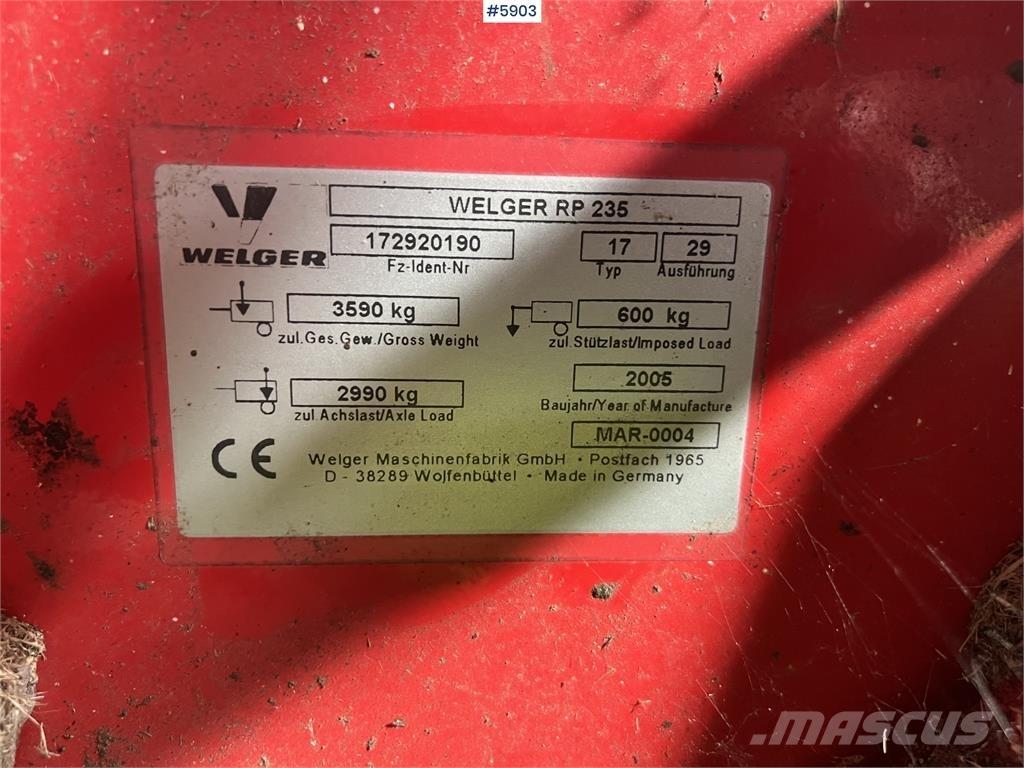 Welger RP 235 Inny sprzęt żniwny