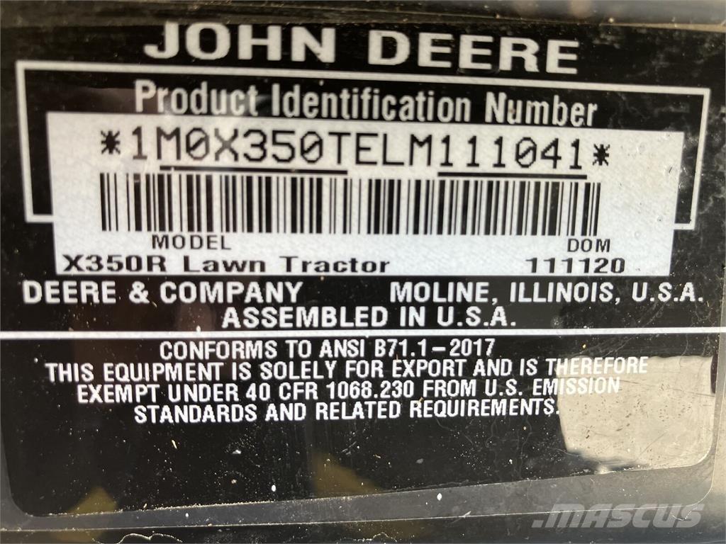 John Deere X 350R Komunalne - Inne