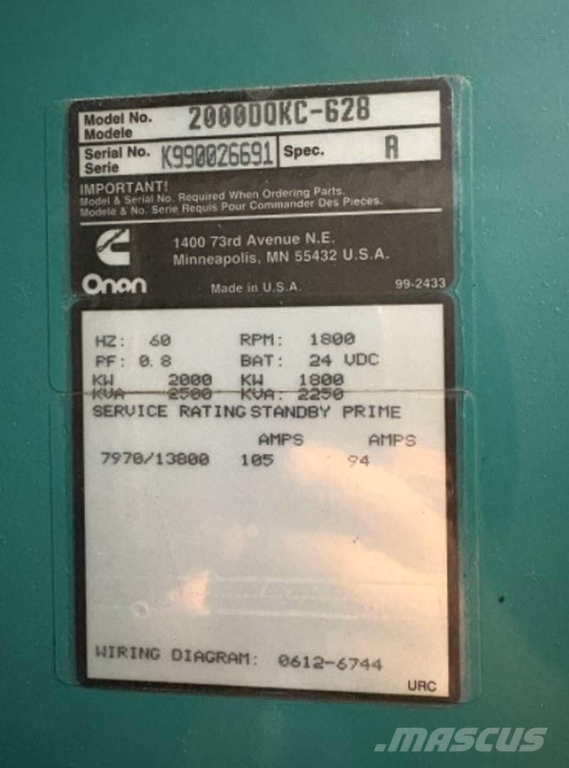 Cummins 2000DQKC-628 Agregaty prądotwórcze Diesla