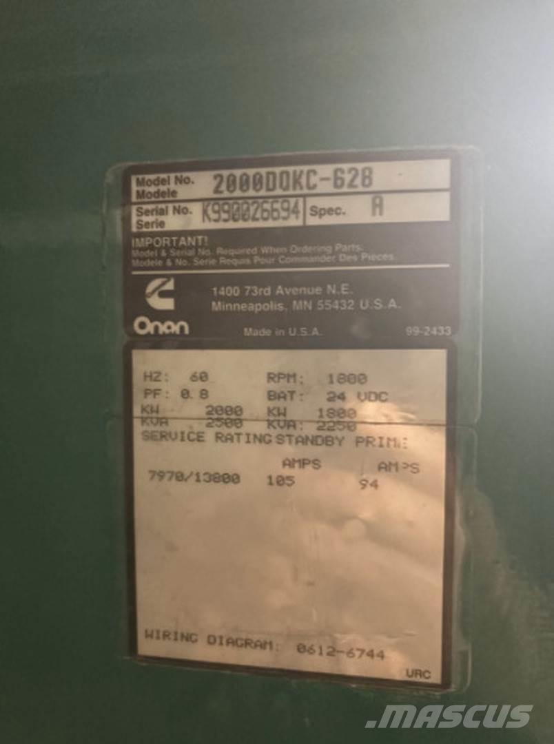 Cummins 2000DQKC-628 Agregaty prądotwórcze Diesla