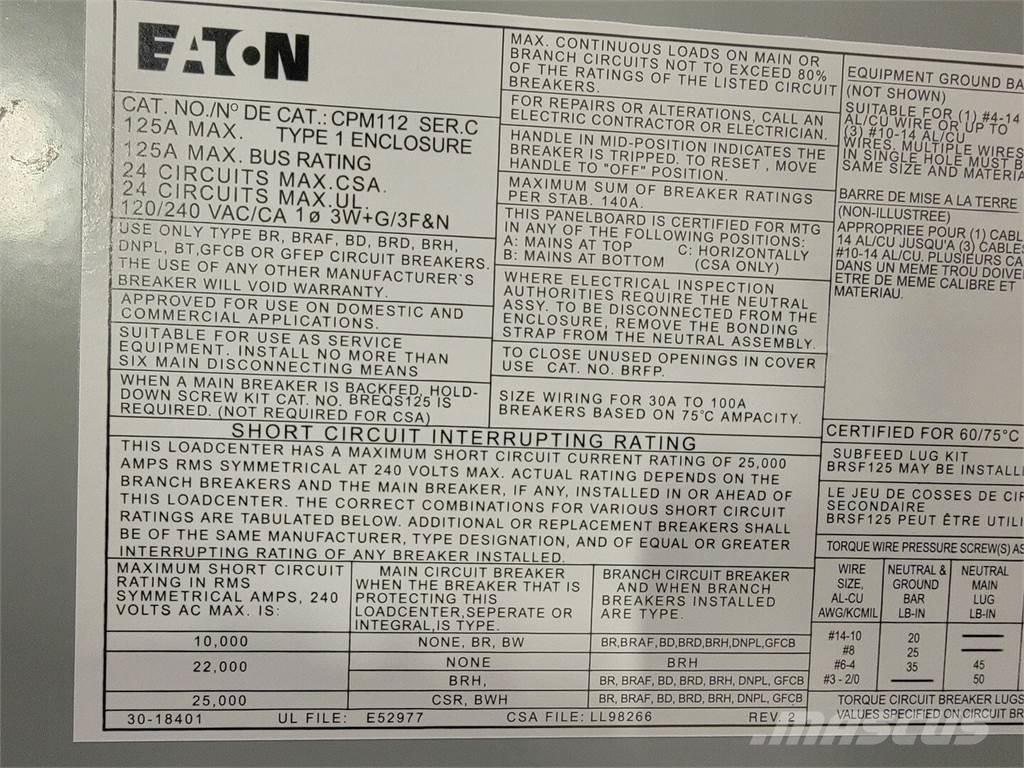 Eaton PM112 Maszyny budowlane - Inne