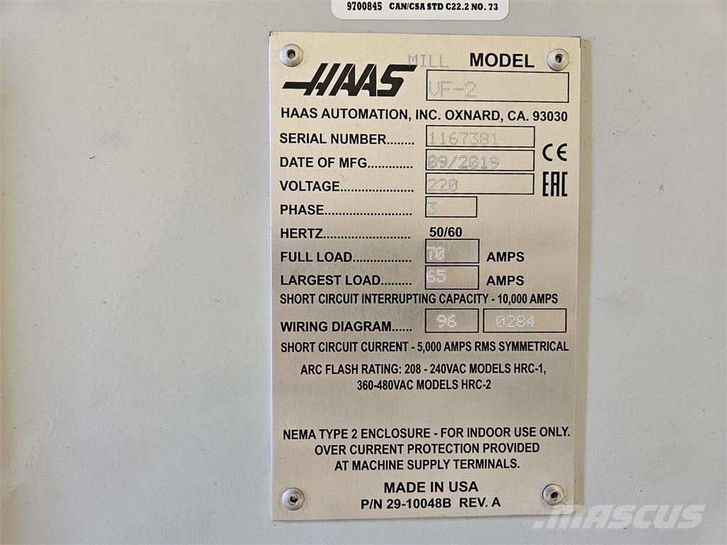 Haas VF-2 Maszyny budowlane - Inne