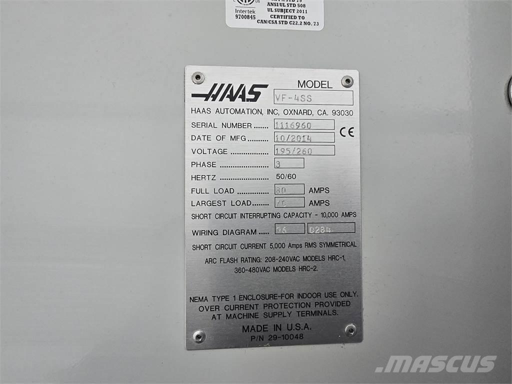 Haas VF-4SS Maszyny budowlane - Inne