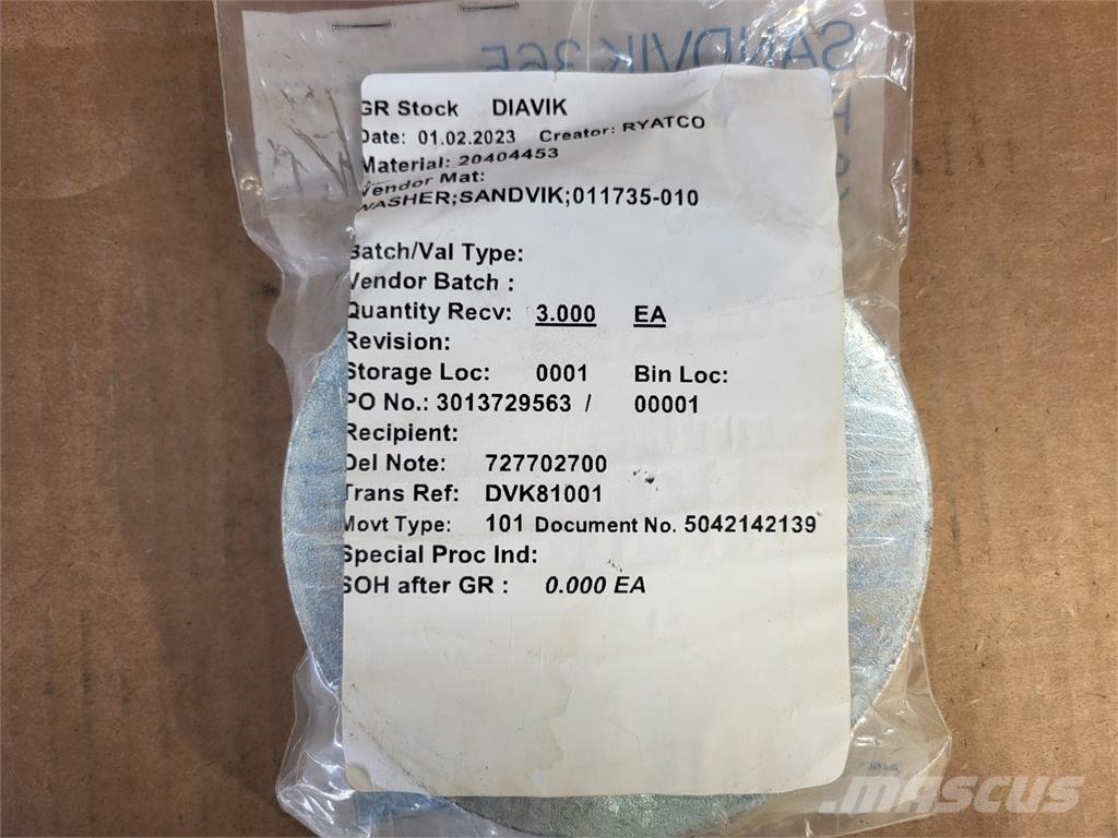 Sandvik 011735-010 Maszyny budowlane - Inne