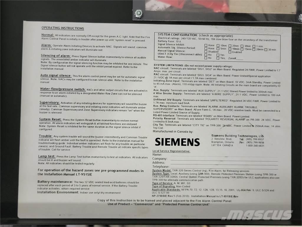 Siemens TXR-320 Maszyny budowlane - Inne