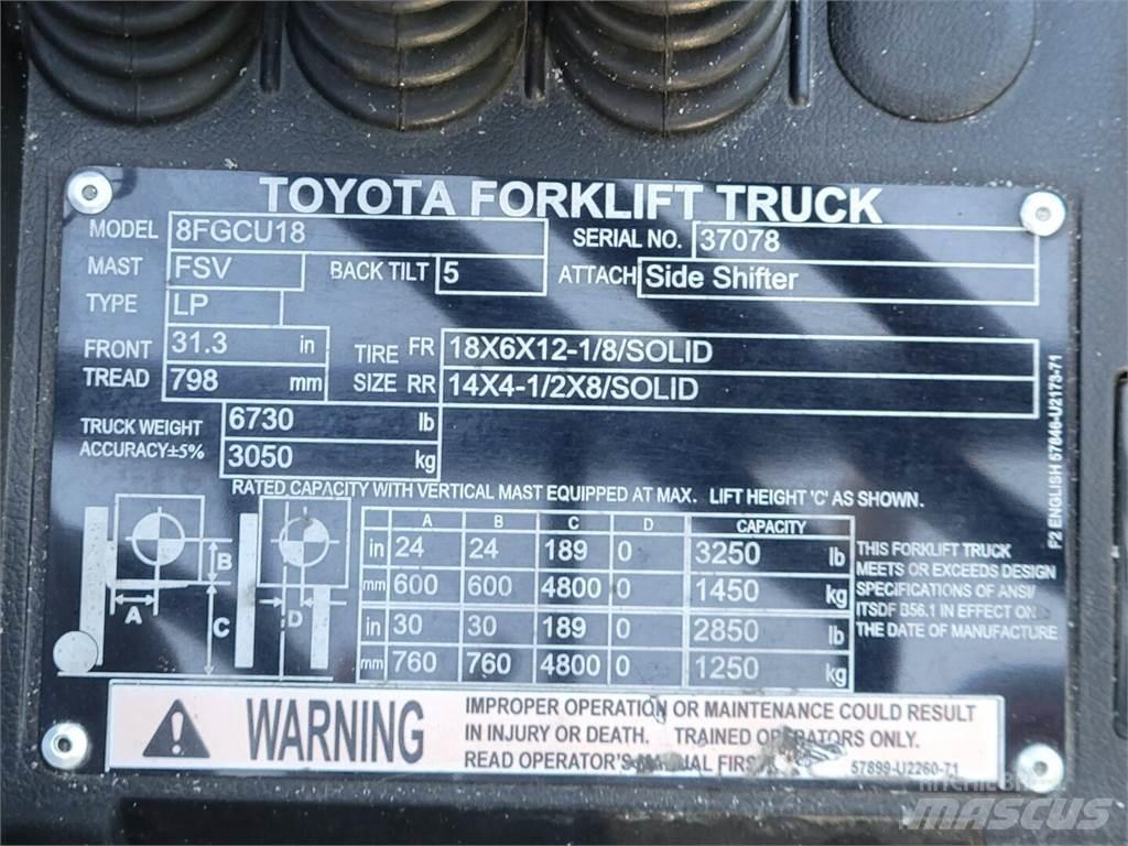 Toyota 8FGCU18 Maszyny budowlane - Inne