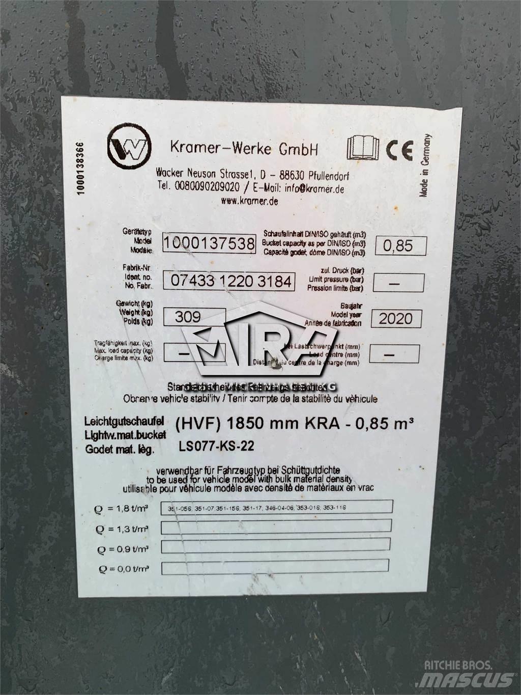 Kramer 1850 mm Łyżki do ładowarek