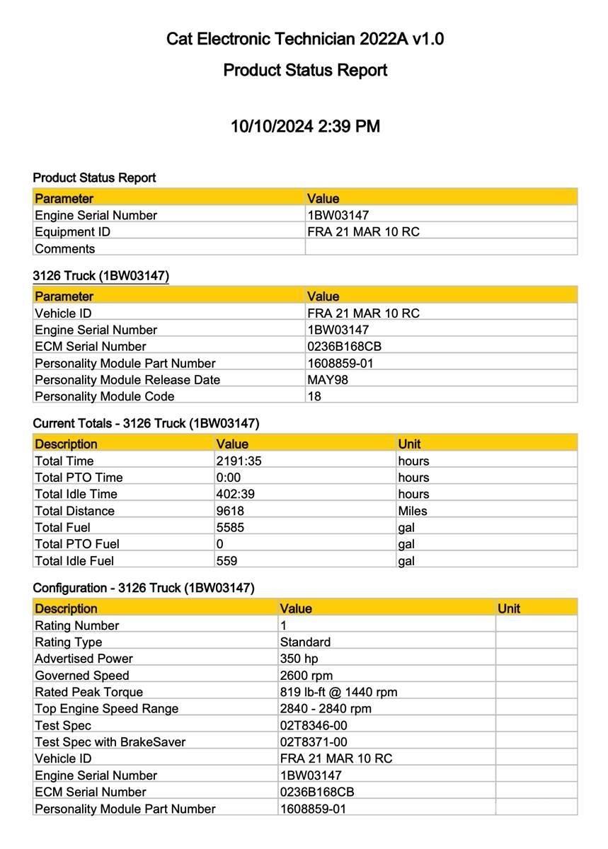 CAT 3126 Elektronika