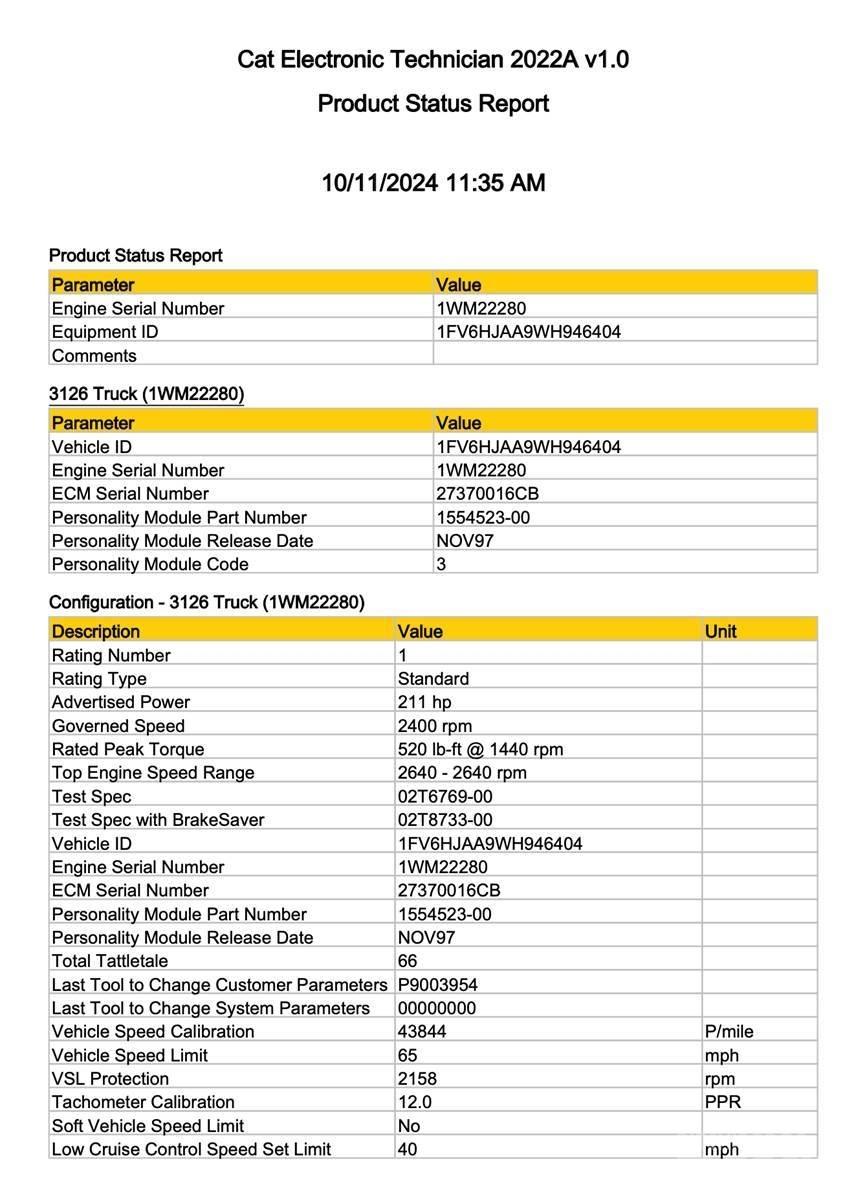 CAT 3126 Elektronika