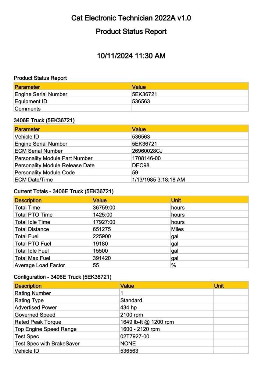 CAT 3406E Elektronika