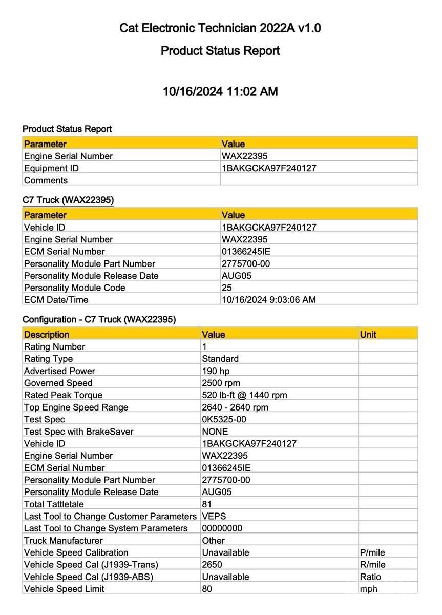 CAT C7 Elektronika