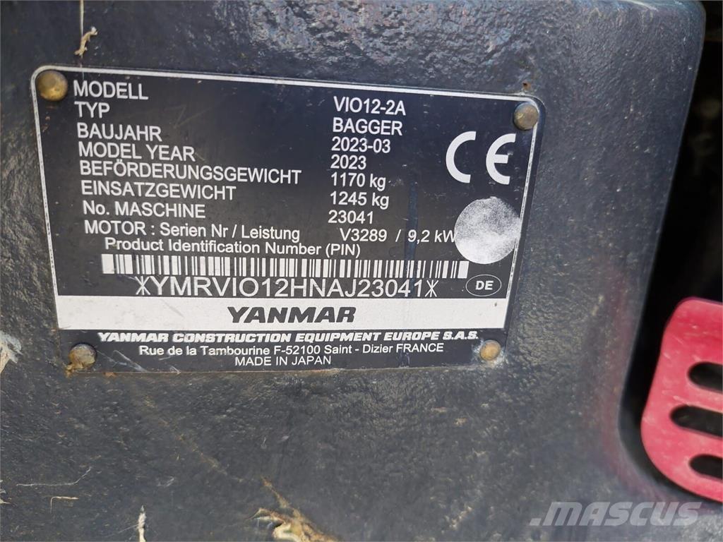 Yanmar Vio 12 Koparki gąsienicowe