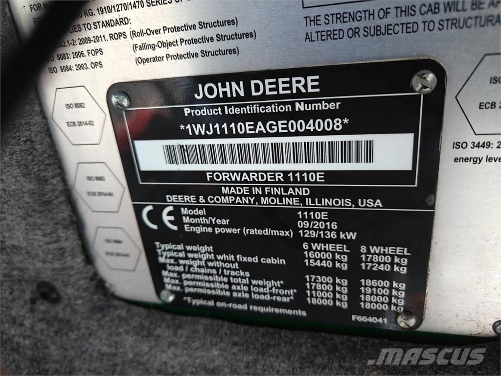 John Deere 1110 E Forwardery