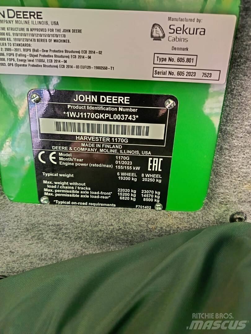 John Deere 1170G Harwestery