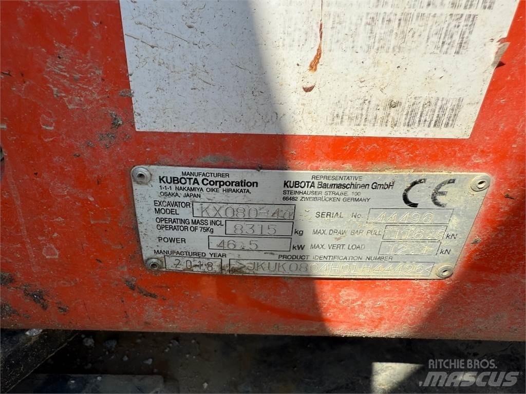 Kubota KX080-4 Midikoparki  7t - 12t