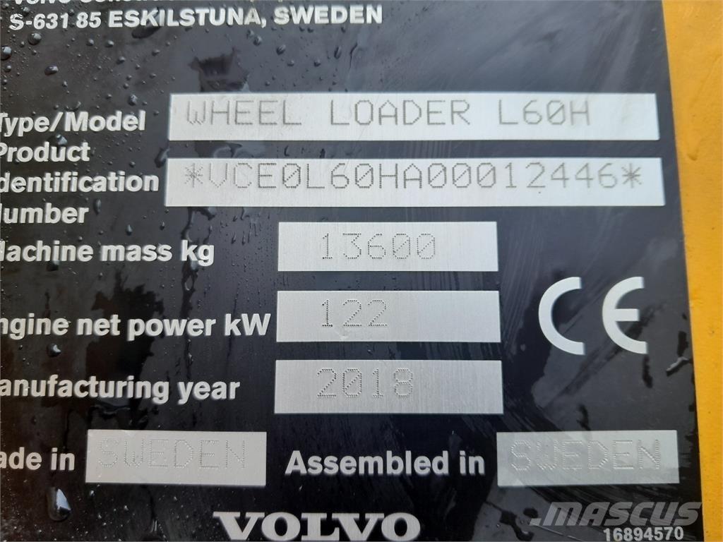 Volvo L60H Ładowarki kołowe