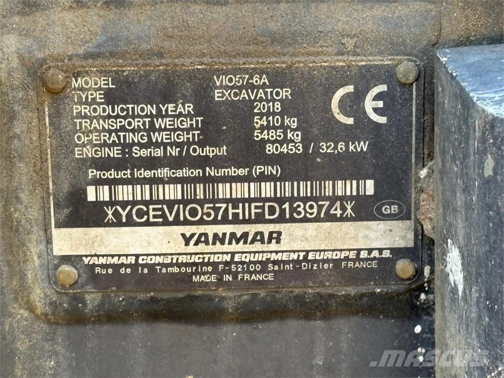 Yanmar VIO 57-6A Minikoparki