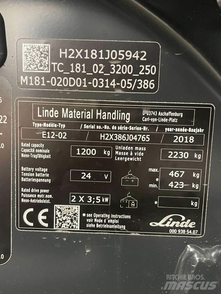 Linde E12-02-386 Wózki elektryczne