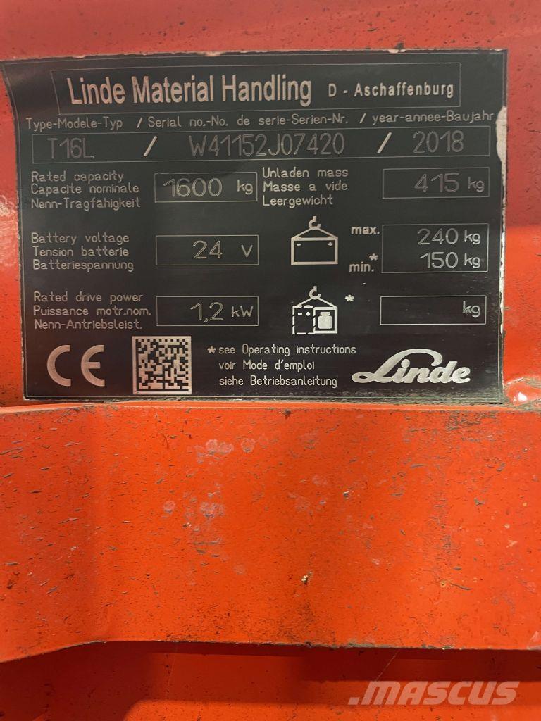 Linde T16L-1152 Wózki widłowe unoszące