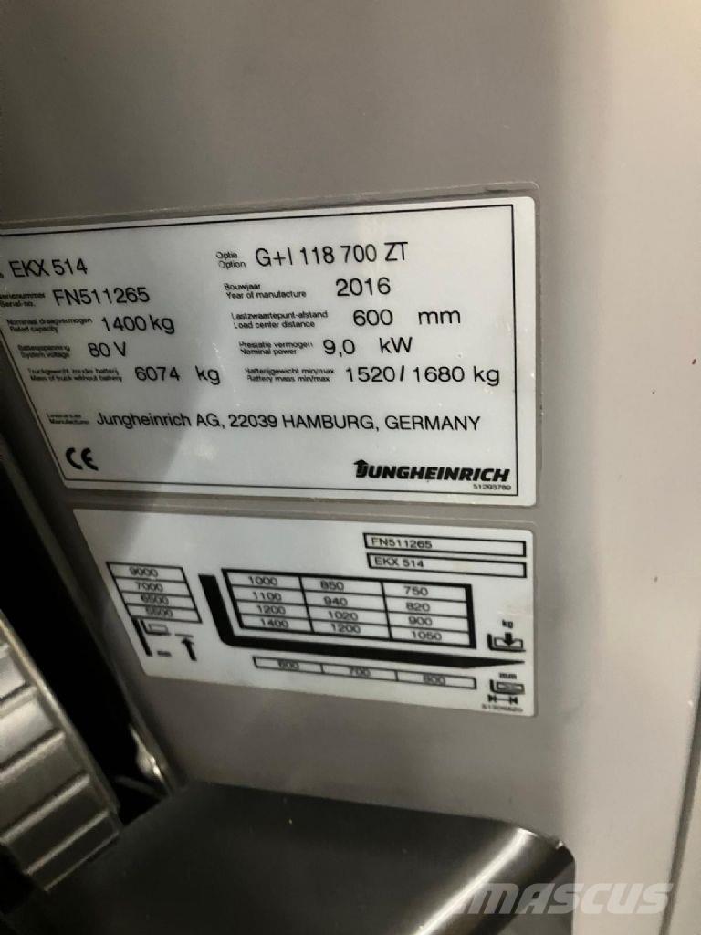 Jungheinrich EKX 514 Wózki kompletacyjne wysoko unoszące