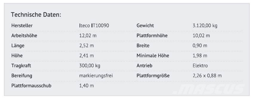 Iteco IT10090 Podnośniki nożycowe