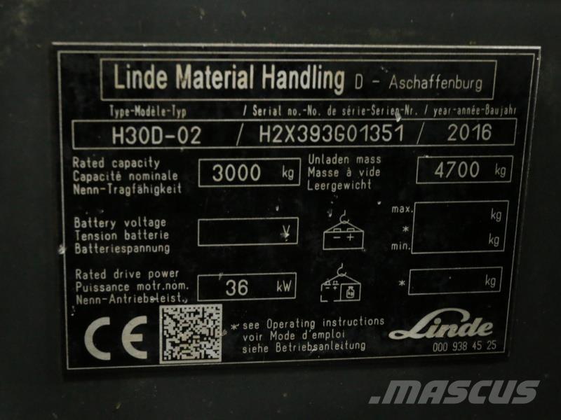Linde H30D-02 393 Wózki Diesla