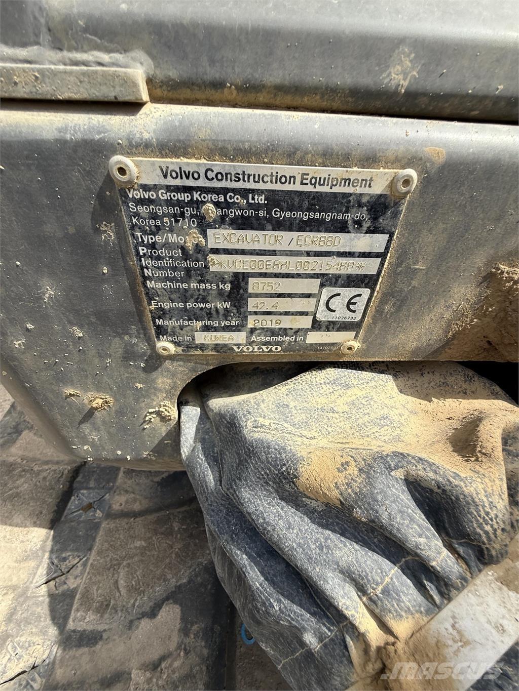 Volvo ECR88D Koparki gąsienicowe