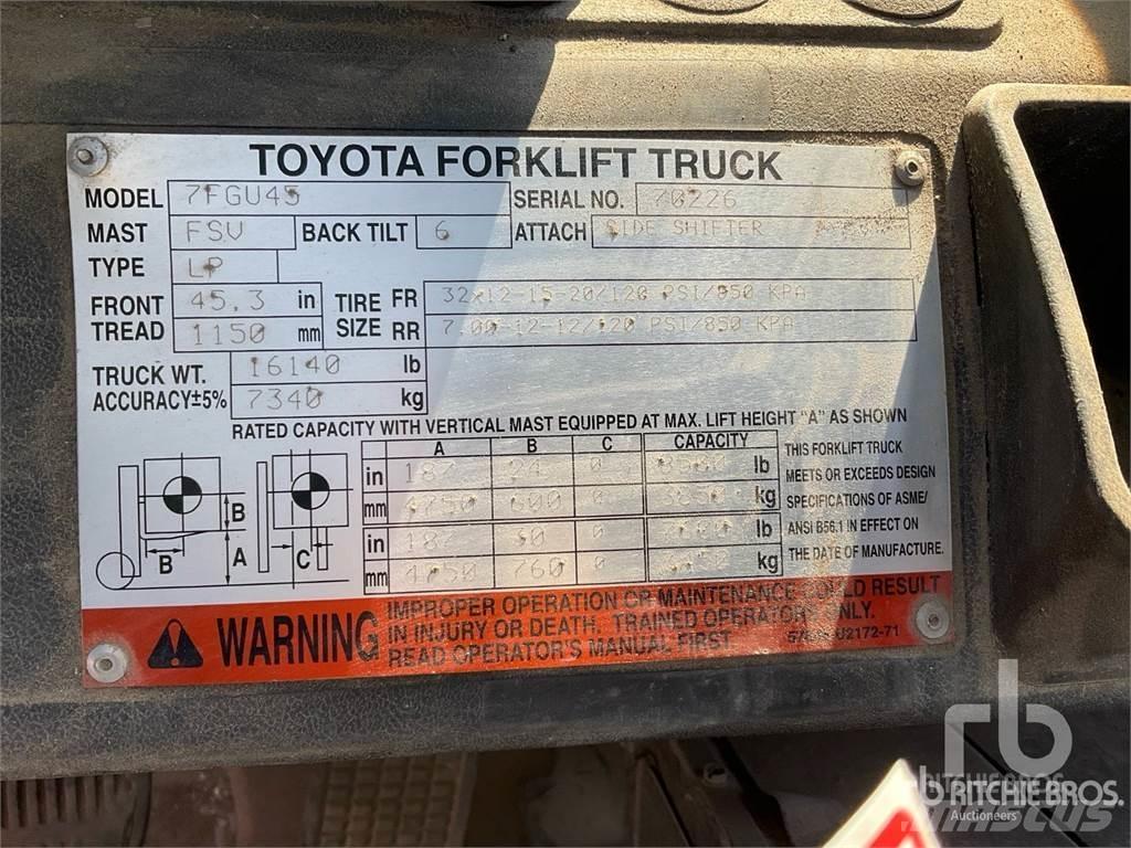 Toyota 7FGU45 Wózki Diesla